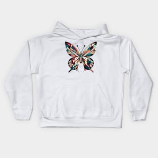 Kaleidoscope Whispers - Geometric Butterfly Kids Hoodie